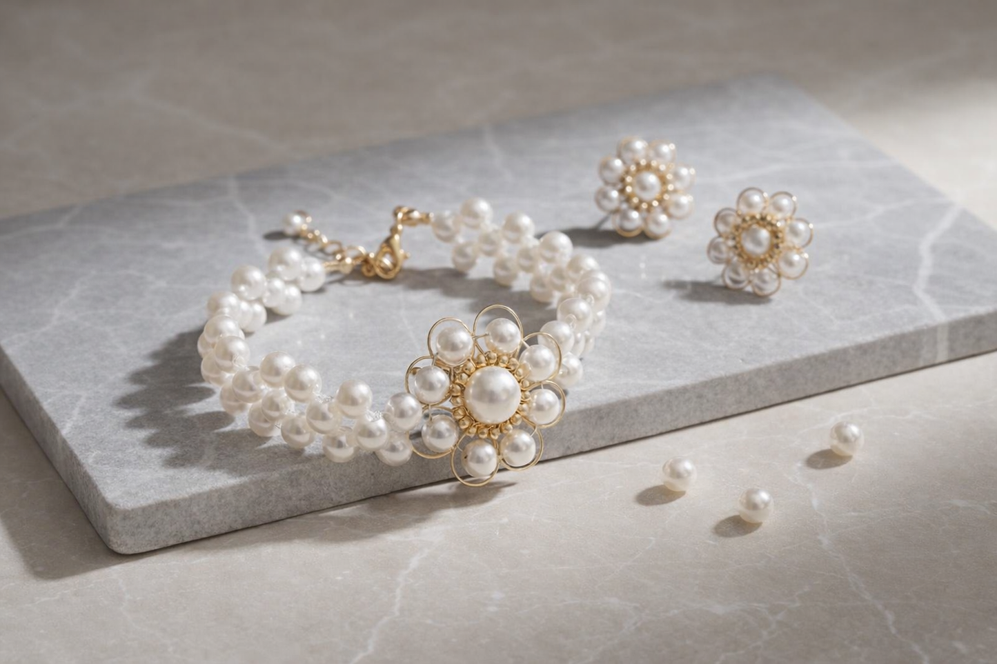 Blossom Pearl Bracelet set