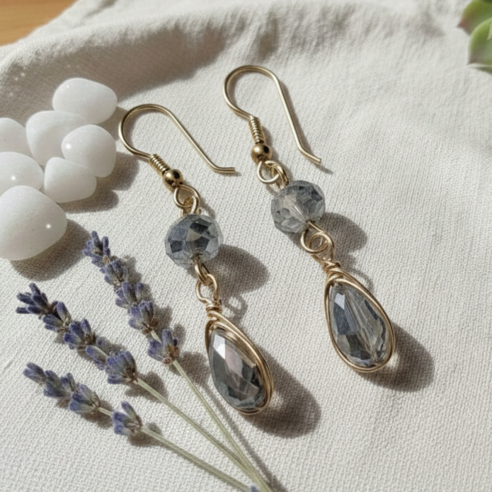 Midnight Mist Drop Earrings
