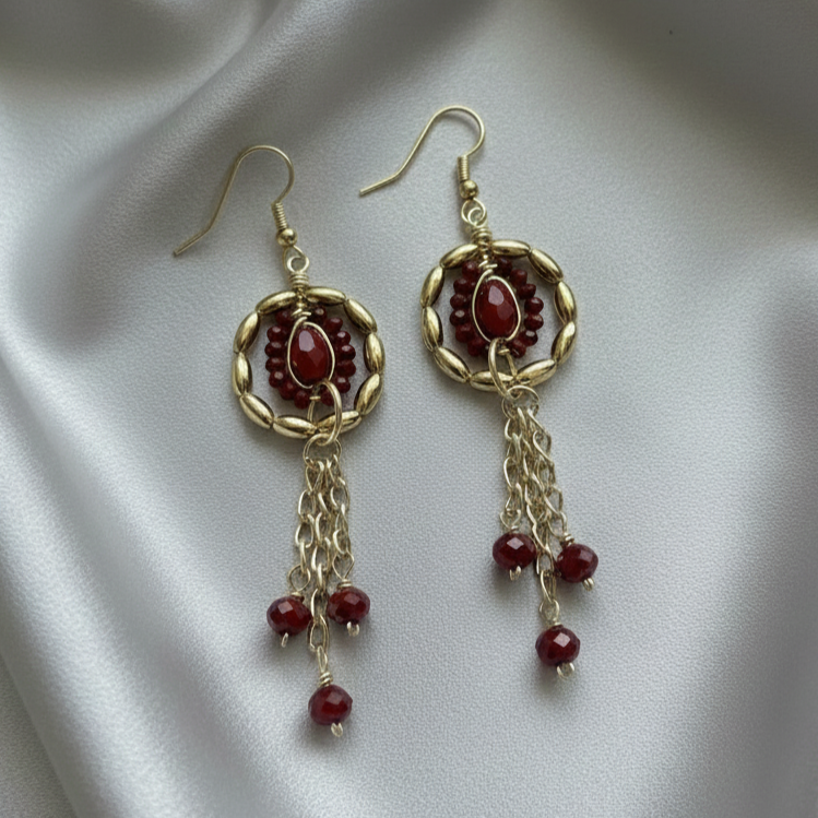 Red Bohemian Earrings