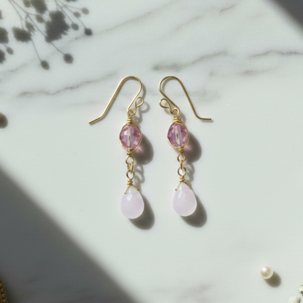 Blush Blossom Drop Earrings