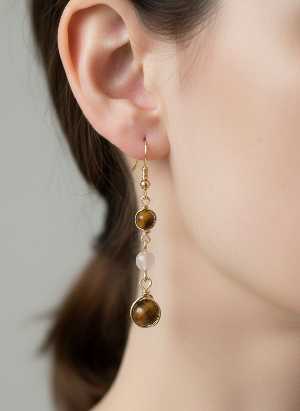 Flare Tiger & Blush Earrings