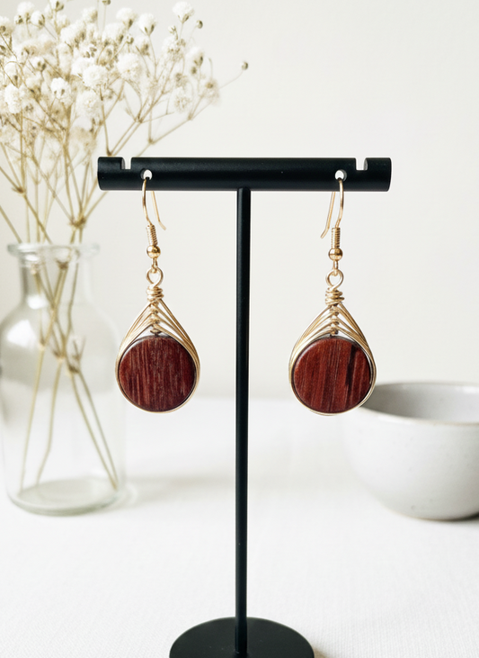 Aurora Wire-Wrapped Wood Drops