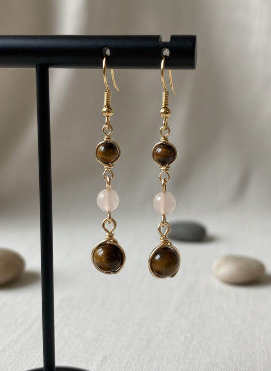 Flare Tiger & Blush Earrings