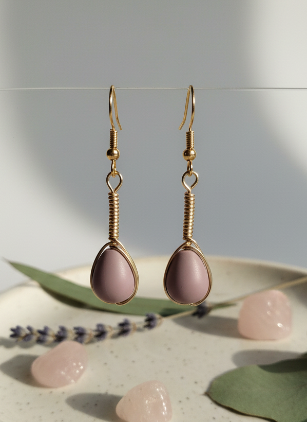 Ethereal Lavender Teardrop Earrings