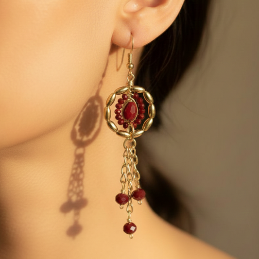 Red Bohemian Earrings