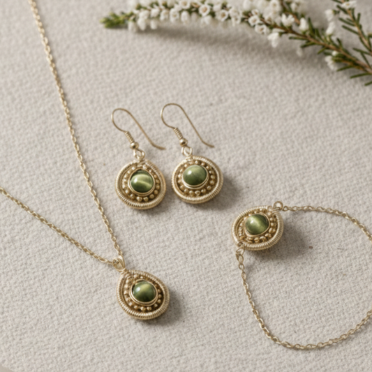 Sage Cat Eye Artisan Set