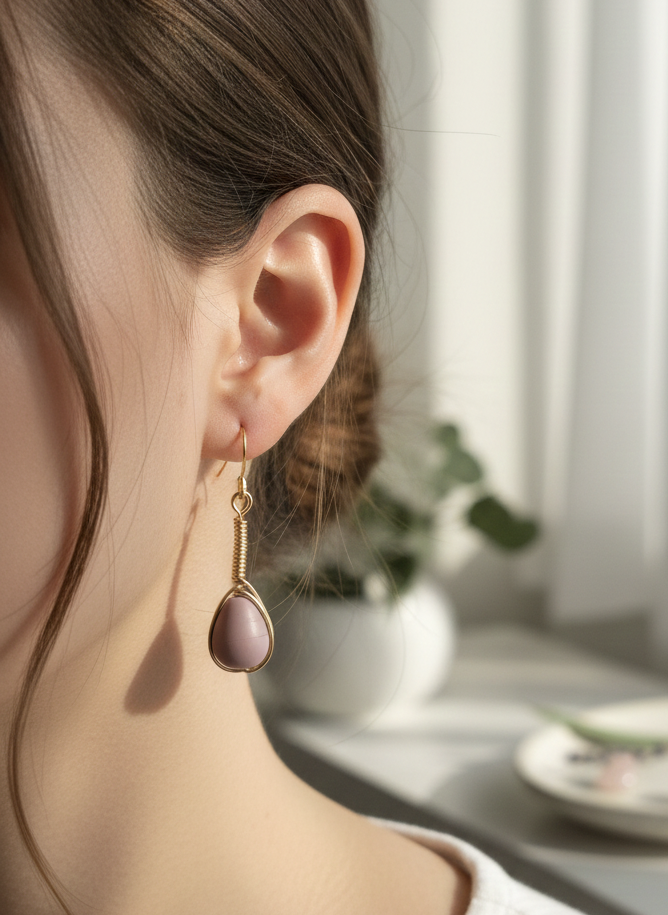 Ethereal Lavender Teardrop Earrings